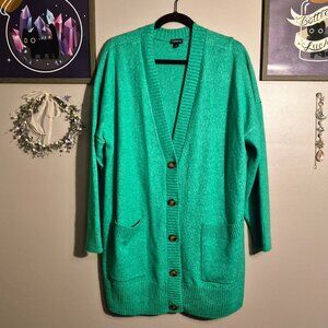 Green Long Cardigan
